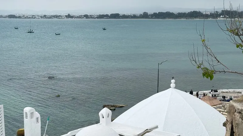 Weiße Kuppelbauten an der Küste von Hammamet