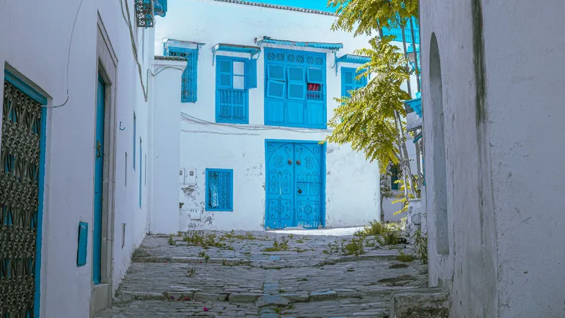 Blaue Gassen von Sidi Bou Said bei Tunis